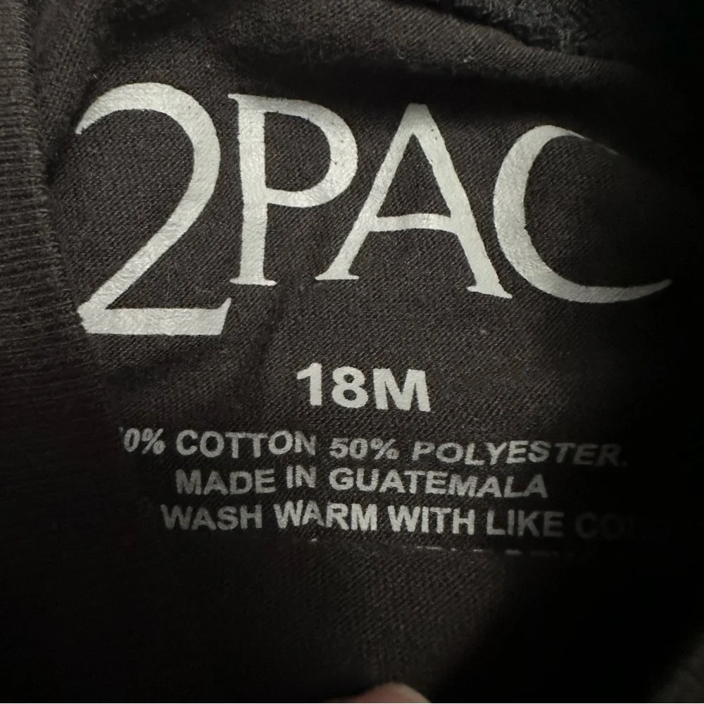 Kids Black Tupac Graphic T-Shirt - Picture 3 of 3